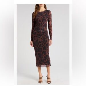Chic Animal Print Midi Dress